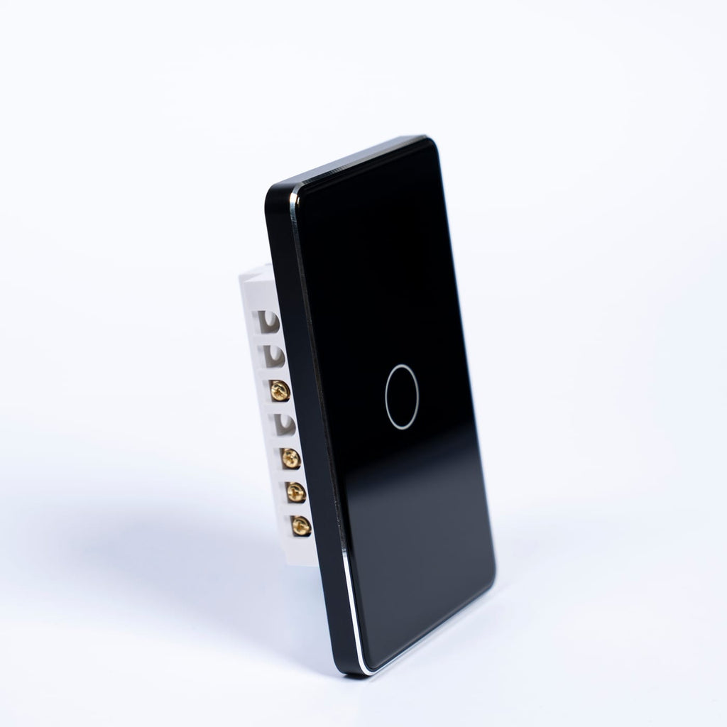 OSH 1 Gang Smart Light Switch black face black frame side view