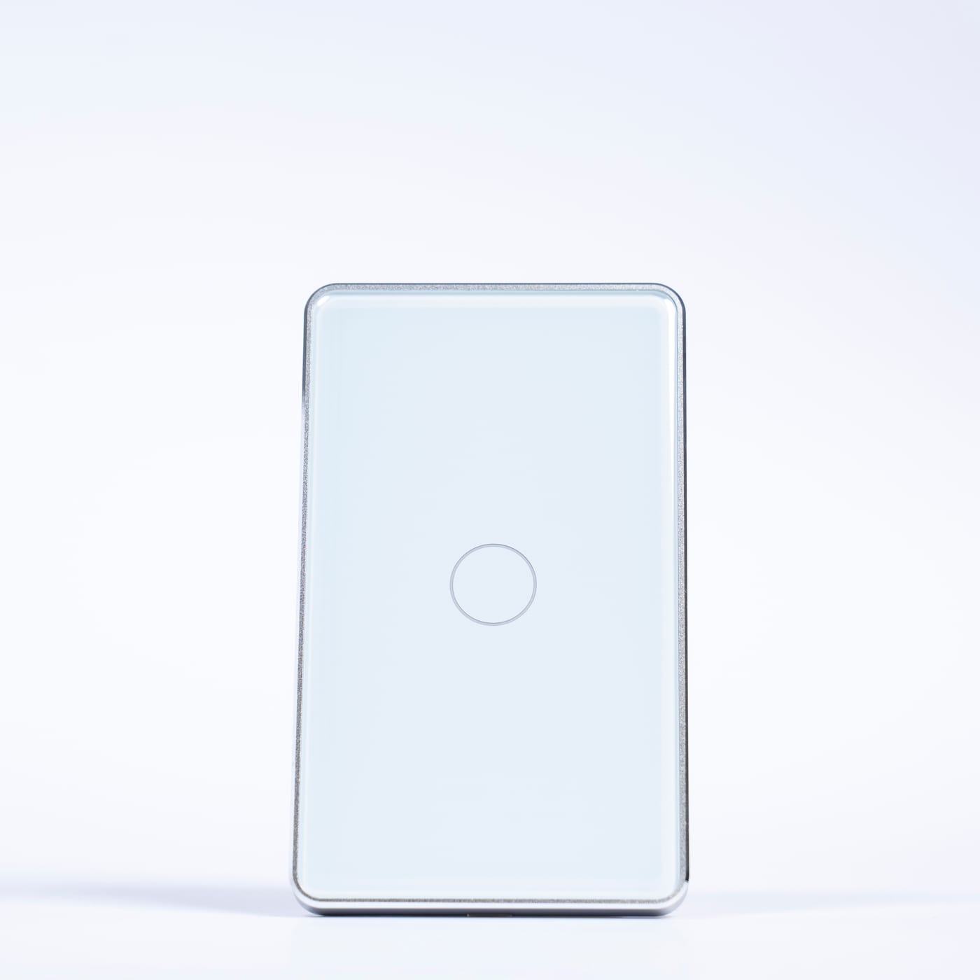 OSH 1 Gang Smart Light Switch white face silver frame front view