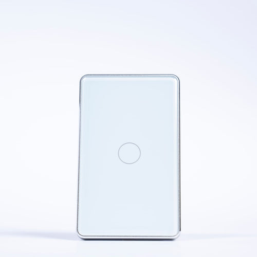 OSH 1 Gang Smart Light Switch white face silver frame front view