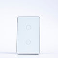 OSH 2 Gang Smart Light Switch white face silver frame front view