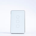 OSH 3 Gang Smart Light Switch white face silver frame front view