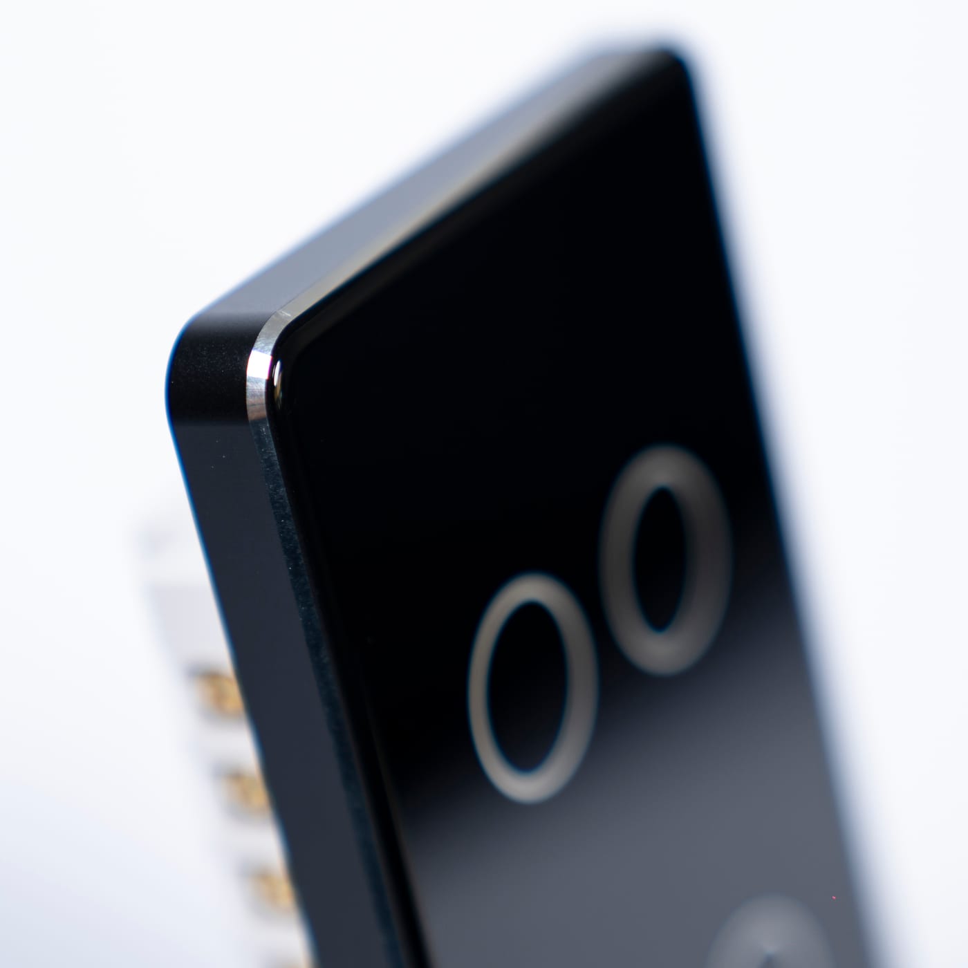OSH 4 Gang Smart Light Switch black face black frame detail view