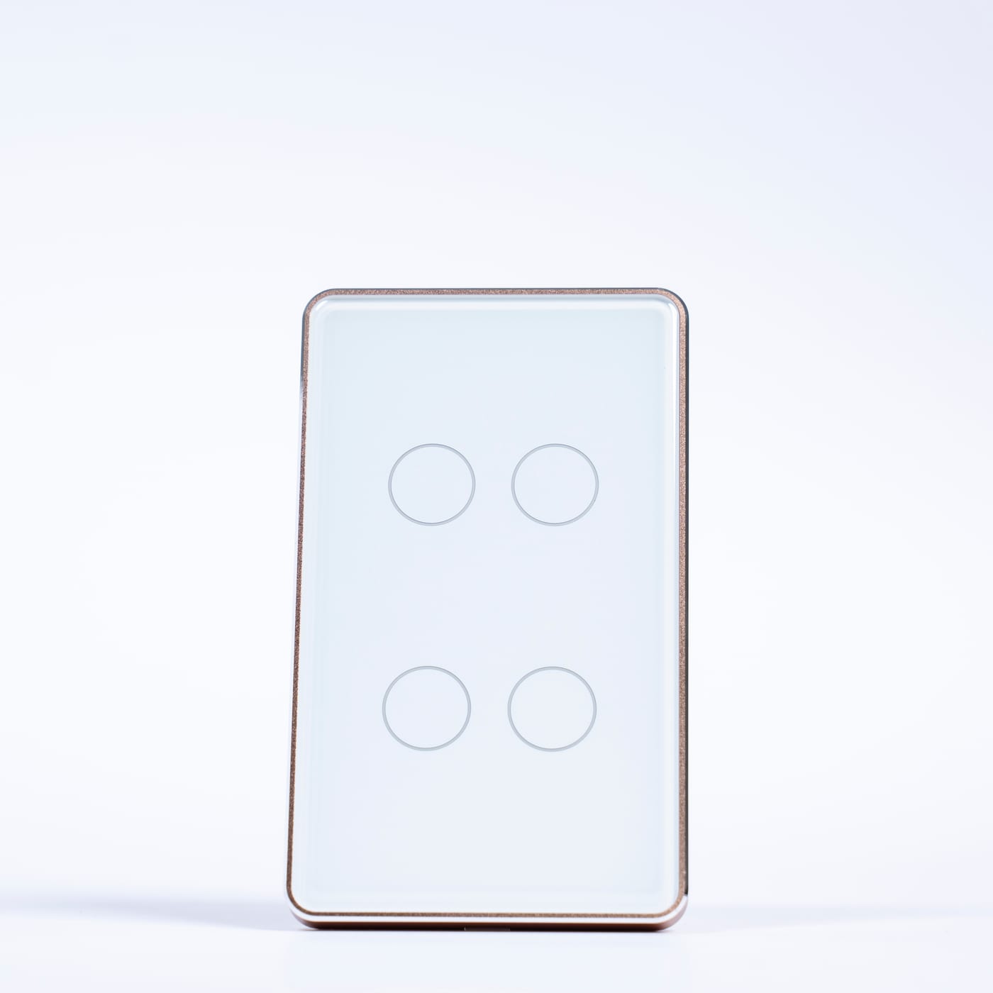 OSH 4 Gang Smart Light Switch white face gold frame front view