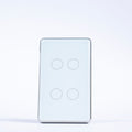 OSH 4 Gang Smart Light Switch white face silver frame front view